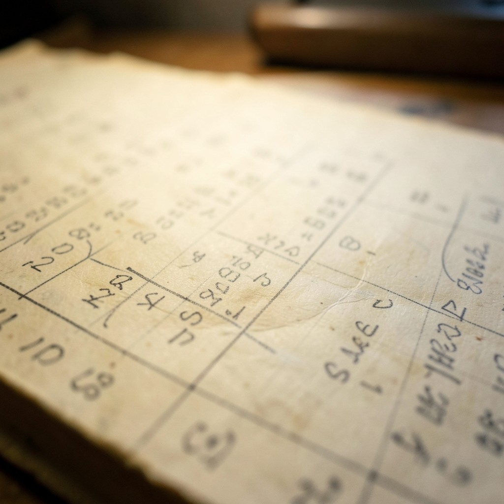 Close view of rebate ledger sheets with handwritten margin notes